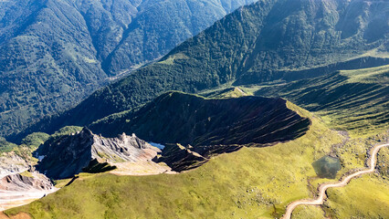 Kocduzu Highland revealing its geological formations in Rize, Turkiye