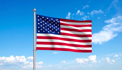 Obraz premium american flag on blue sky