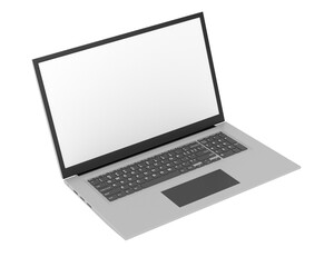 Laptop on white background. Isolated 3D illustration