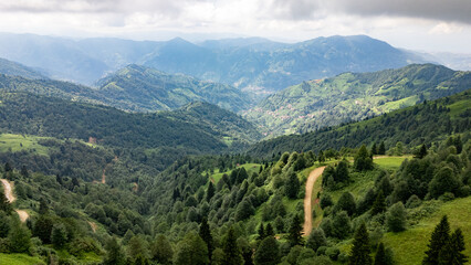 Lush Green Valley in the Pontic Mountains near Camlihemin, Rize, Turkiye