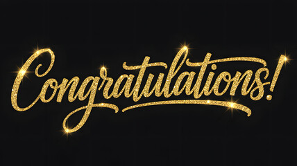 Golden congratulations lettering for celebratory events and achievements