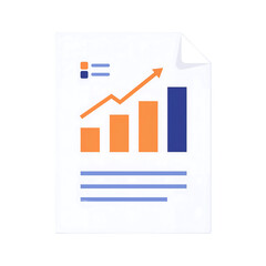 A document showing a bar graph with an upward trending arrow, indicating growth and positive business results.
