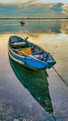 Scenery on "Lap An" lagoon in Lang Co, Vietnam. A beautiful and famous lagoon for eco nature travel. Lang Co is famous for wonderful natural beach and lagoon of Vietnam