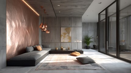 Sophisticated living space showcasing contemporary design and architectural elements