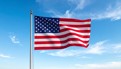 Obraz premium american flag on blue sky
