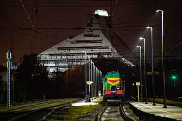 railway station in the night