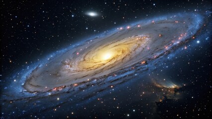 Majestic Andromeda Galaxy in Deep Space with Stars and Nebula universe