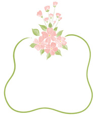 Watercolor floral frame border. Suitable for wedding invitation, engagement, card, valentine, thanks card.	
