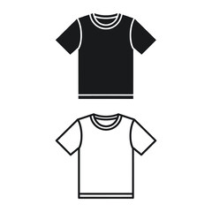 Two shirts displayed one above the other a black shirt and a white shirt with short sleeves vector