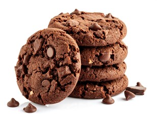 Stacked chocolate chip cookies