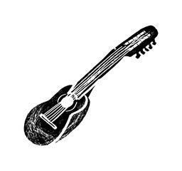 Charango, folk, Music festival poster. String musical instruments. Competition. A set of vector illustrations. Minimalistic design. Banner, flyer, cover, print.	