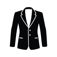 Black suit jacket silhouette perfect for design elements and illustrations needs