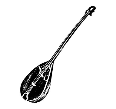 dombyra, folk. Music festival poster. String musical instruments. Competition. A set of vector illustrations. Minimalistic design. Banner, flyer, cover, print.	
