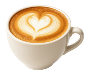 Cup of cappuccino with frothy milk.