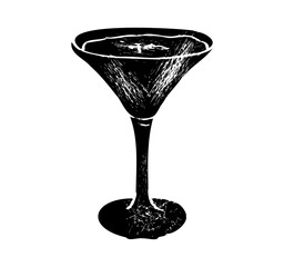 Espresso martini - cocktail art deco illustration