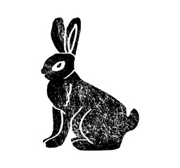 Bunny sketch. Sketched rabbit or hare retro etch, antique engraving easter rabbits pencil hand drawing vintage sitting bunnies cute haring animal ingenious vector illustration