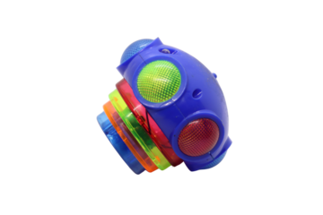 colorful toy spinner on transparent background.