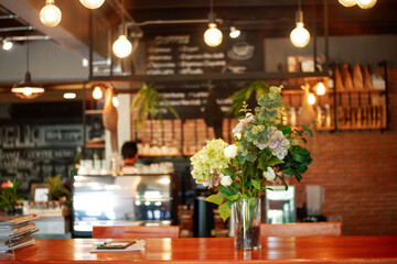 bar counter in a restaurant