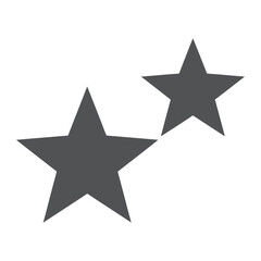 Two gray five pointed stars are positioned on a white background in a simple graphic design style vector