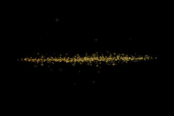 Glow Golden Sparkles on Black Background | Shiny Glitter Light Effect