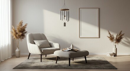 Fototapeta premium Living room interior with chair and decor