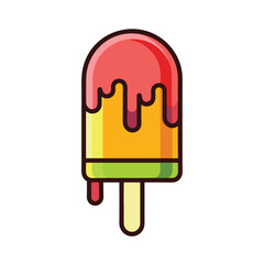 vector illustration of a melting ice cream bar. popsicle.