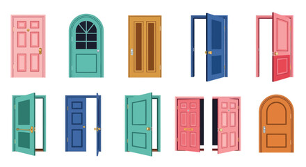 Colorful doors collection interior design and architecture