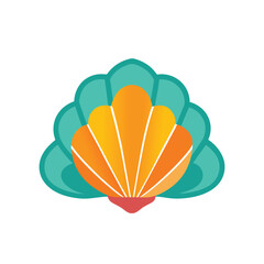 Vector illustration of a seashell on white background.