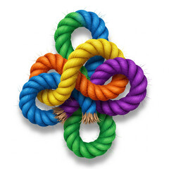 colorful rope on white background