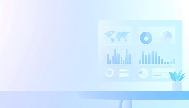 Modern conference room with large digital screens displaying data and charts, overlooking a cityscape.
