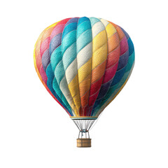 Naklejka premium Colorful hot air balloon isolated on black background