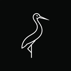 stork logo vector line art 