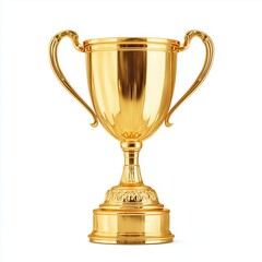 Golden Trophy - Symbol of Victory and Achievement , PNG isolated cut out image