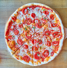 Classic Margherita Pizza Top View
