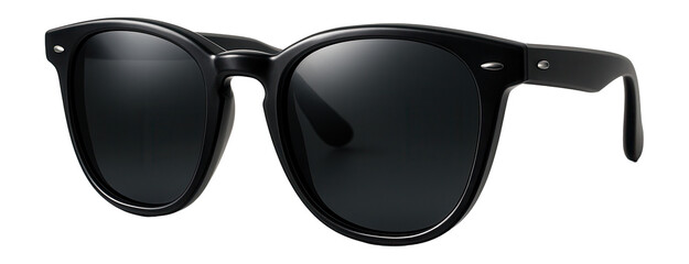 Classic black sunglasses with dark lenses.