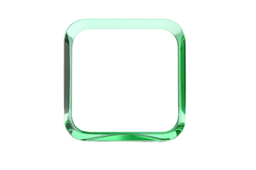 Square, glossy, light-green frame.  Empty, digital, icon