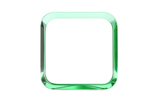 Square, glossy, light-green frame.  Empty, digital, icon
