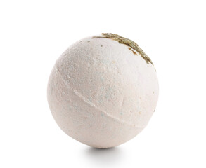 Aromatic bath bomb on white background