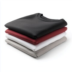 Stacked Colorful Sweatshirts Ready for Printing , PNG isolated cut out image