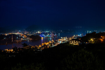 Fototapeta premium 千光寺頂上展望台 PEAKから見る尾道市の夜景