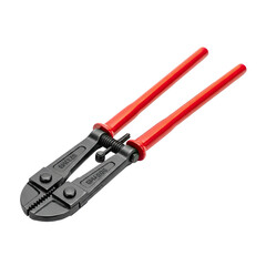 Fototapeta premium Heavy duty bolt cutters with red handles isolated on a transparent background for construction and industrial use isolated on transparent background