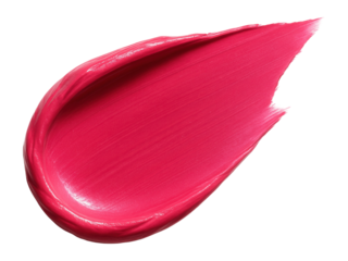 Pink lipstick smear on.