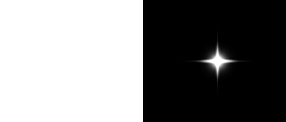 PNG Digital White Lens Flare with Star Glow and Beam on Transparent Background