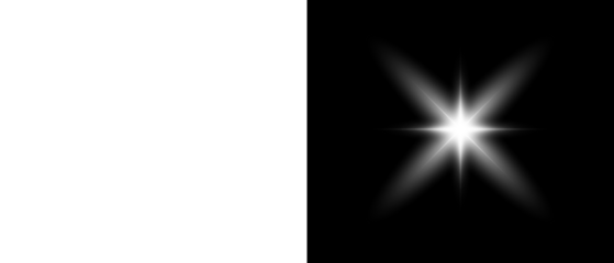 PNG Digital White Lens Flare with Star Glow and Beam on Transparent Background