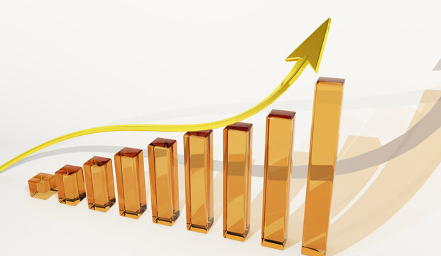 business graph with arrow
