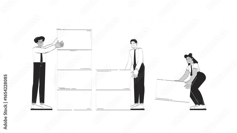Poster data analytics team building dataset hand drawn whiteboard sketch animation. data visualization. ana