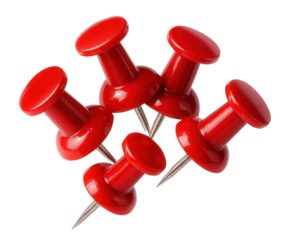 Realistic red push pins.