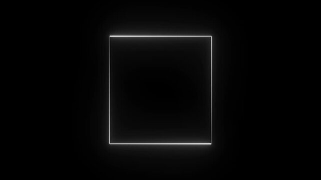 neon border frame, white glowing border, square, frame, black screen frame, border black screen, glowing frame, glowing border