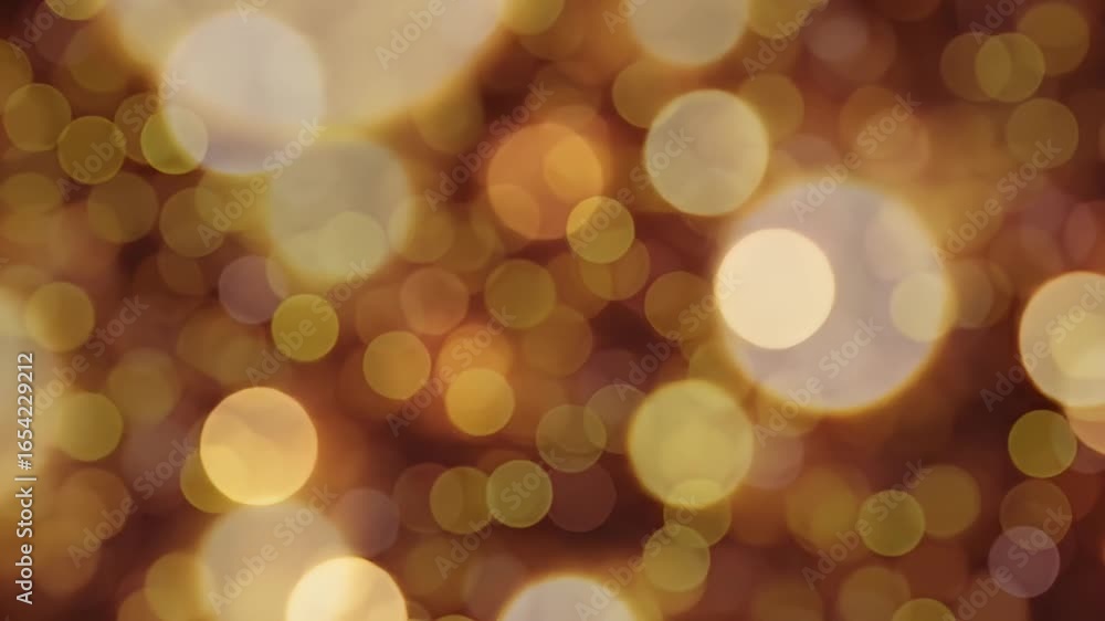 Poster Defocused array of glowing golden circular lights creates a warm and inviting backdrop