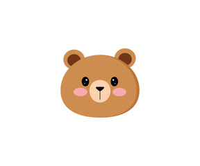 Fototapeta premium Cute Cartoon Bear Face Illustration for Children's Books and Designs